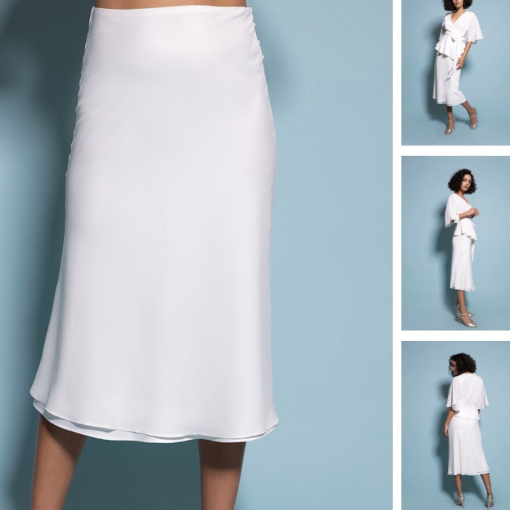 Ivory Silk Bias Cut Skirt